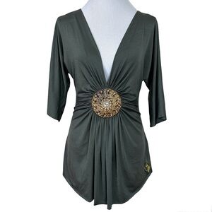 BABY PHAT Vintage Green Medallion Top Size L